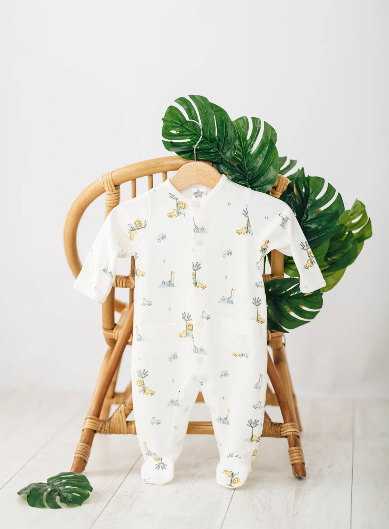 Long Sleeve Safari Baby Onesie