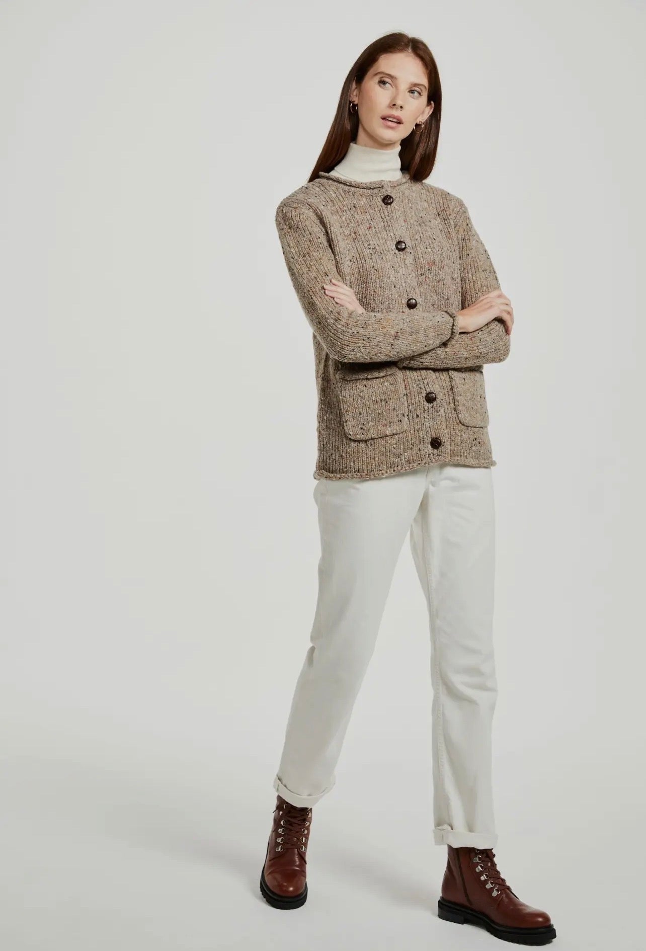 Aran Avondale Ladies Tweed Cardigan