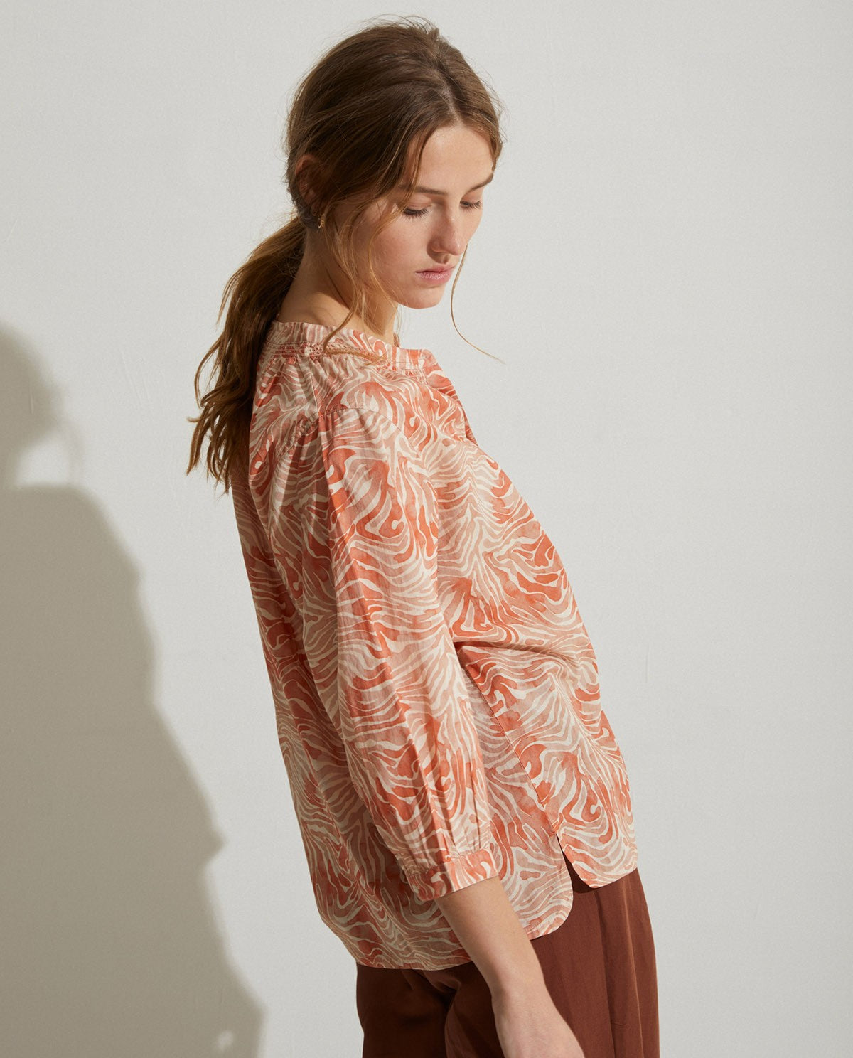 Orange Print Organic-Cotton Shirt