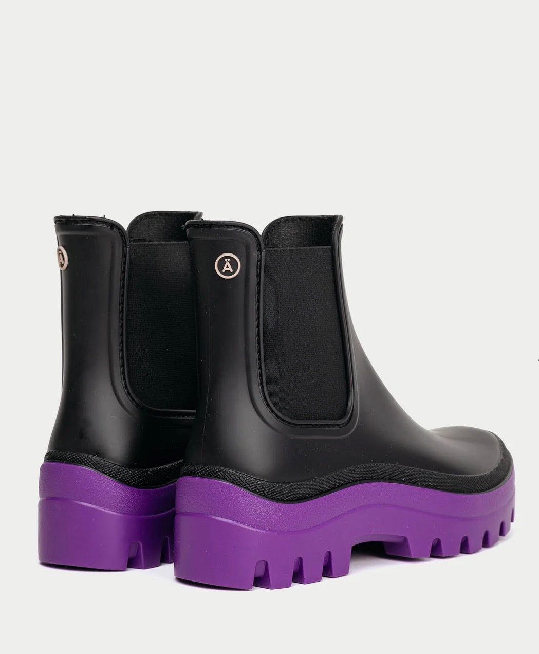 Black and Purple Prahara Rain Boots