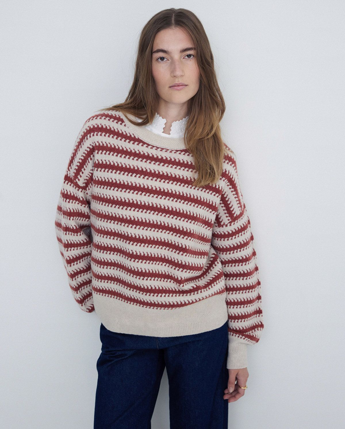 Knitted Red Stripe Jumper