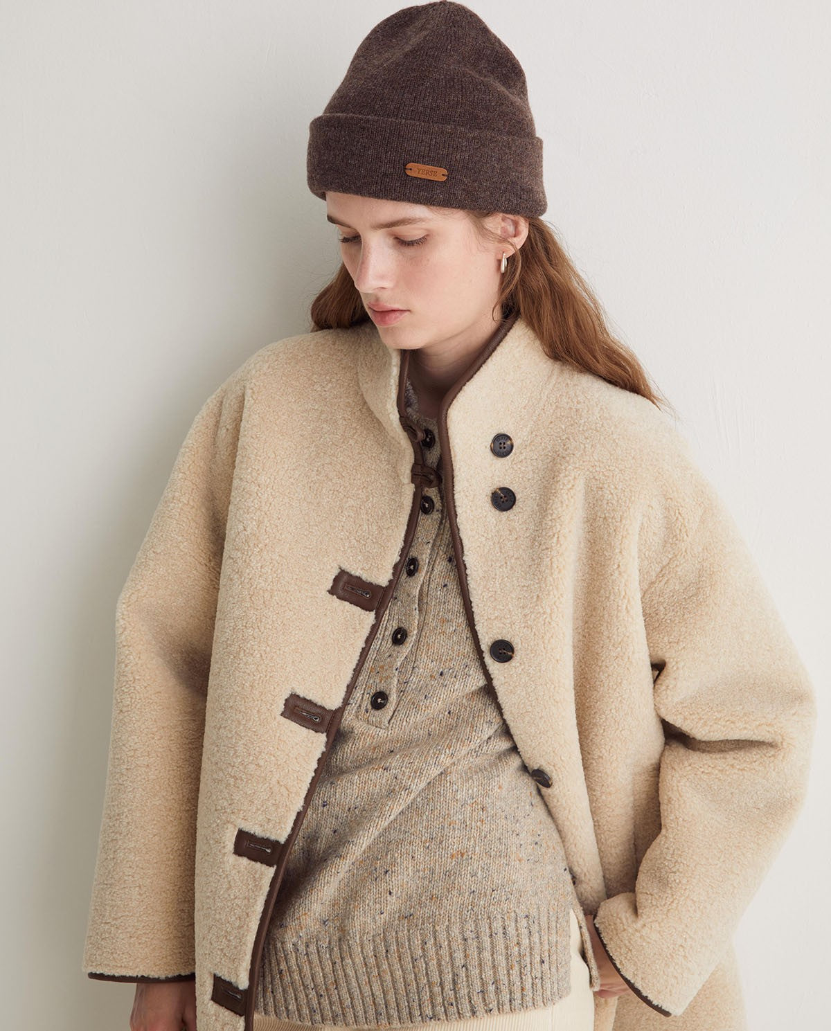 Ecru Shearling Coat