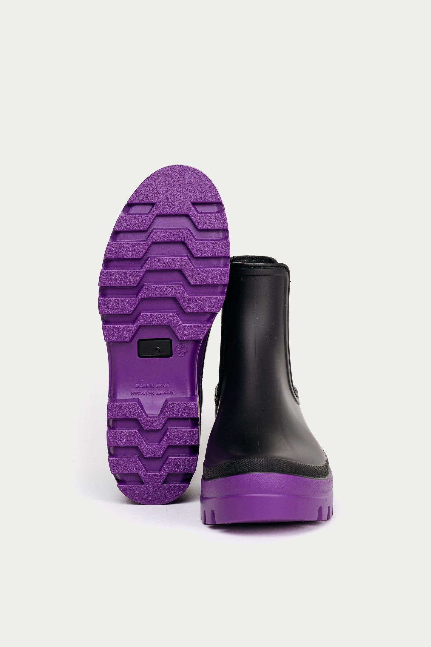 Black and Purple Prahara Rain Boots