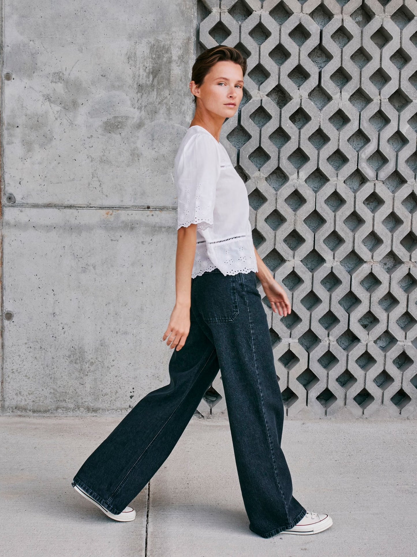 Wide Leg Denim Pants