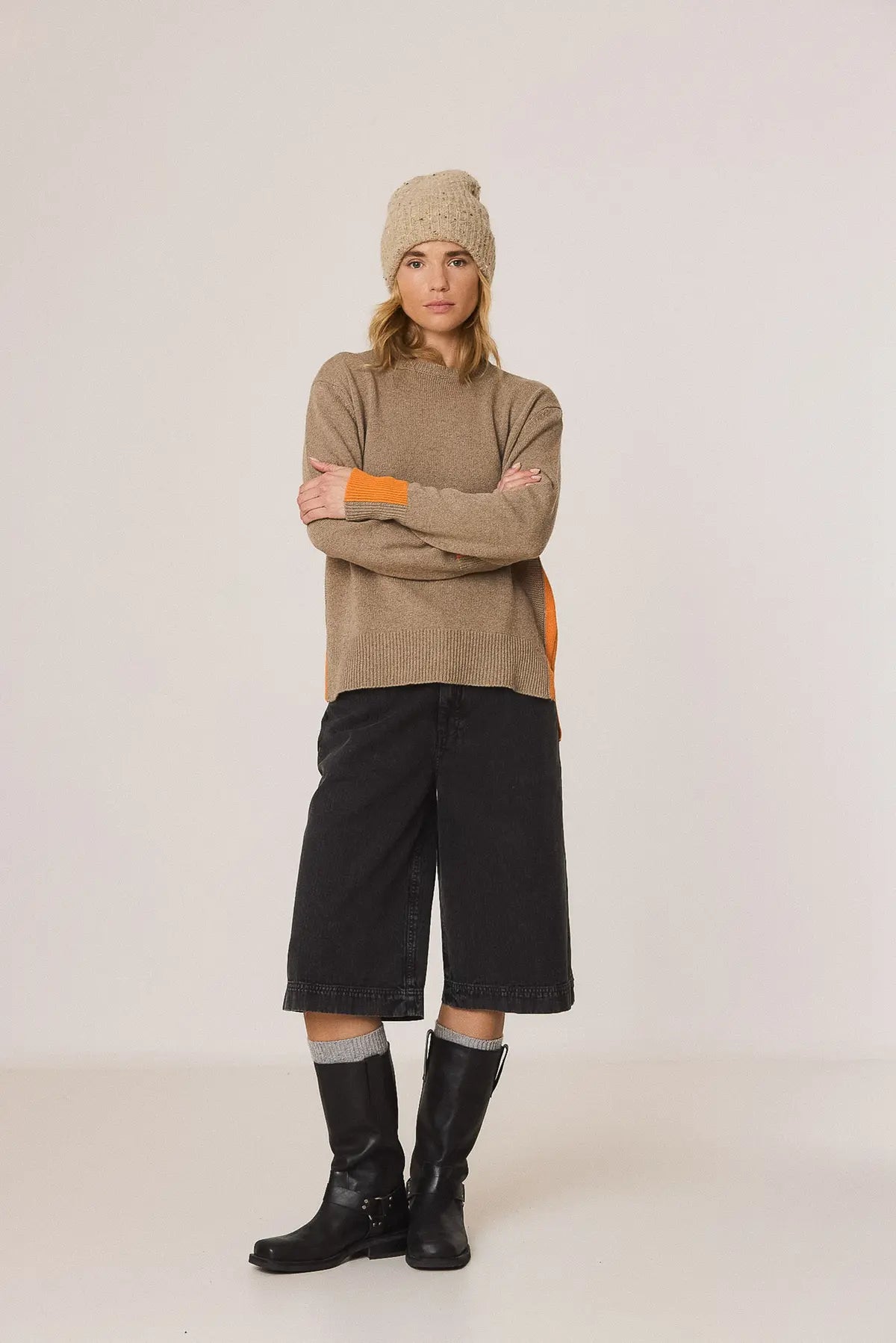 Fluorescent-Detail Sweater With Cashmere