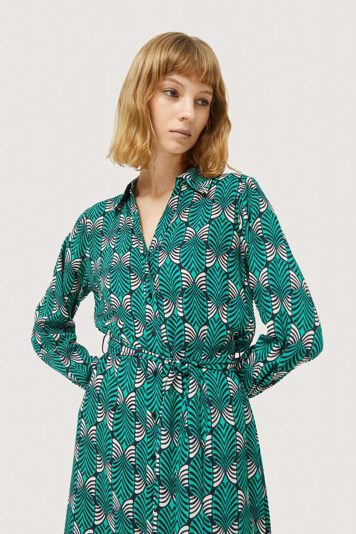 Green Shirt Dress