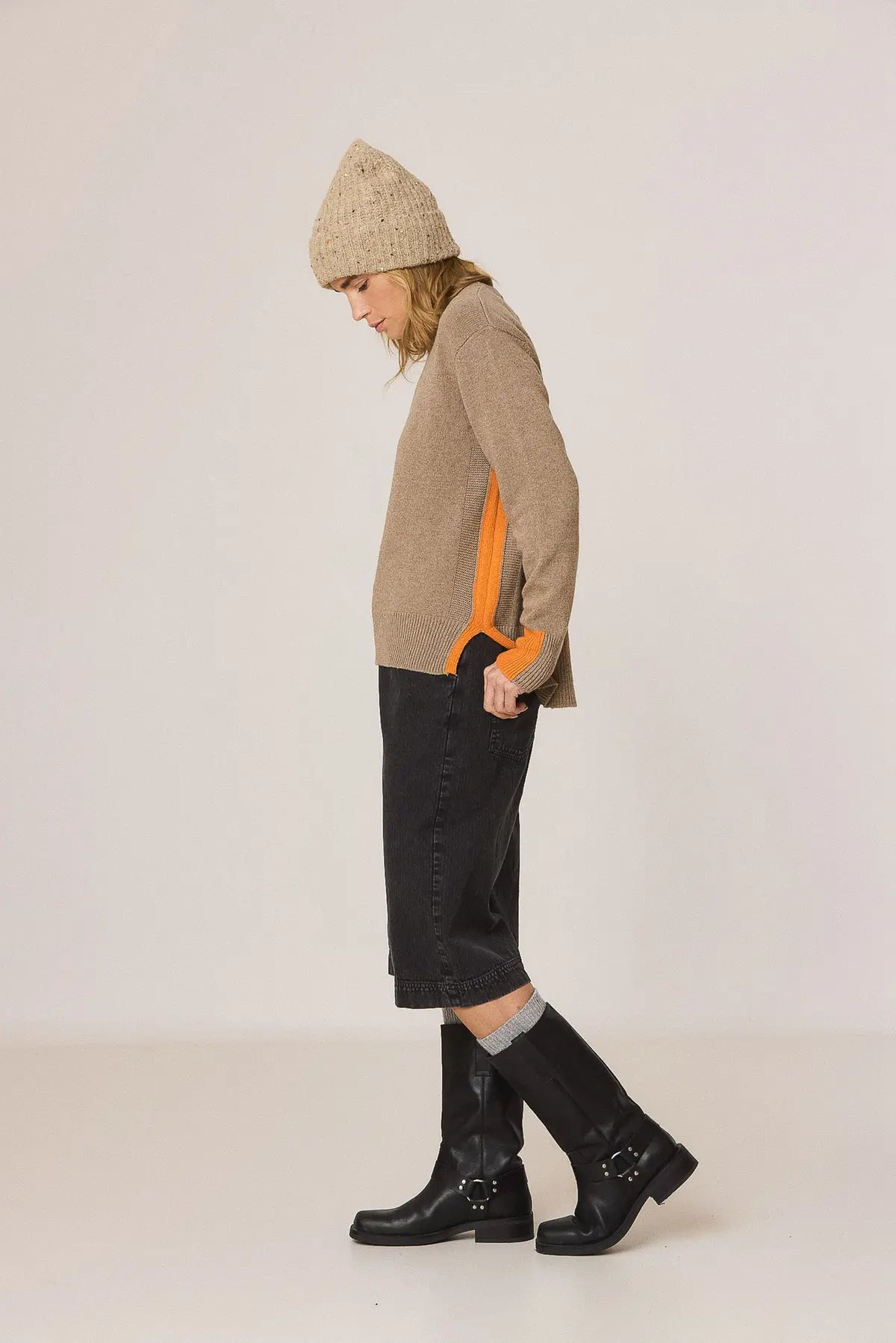 Fluorescent-Detail Sweater With Cashmere