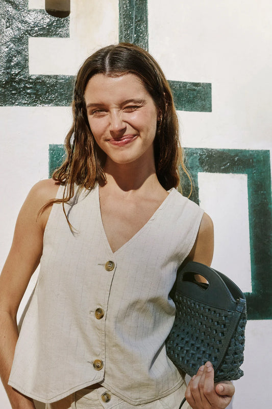 Pinstripe Twill Vest