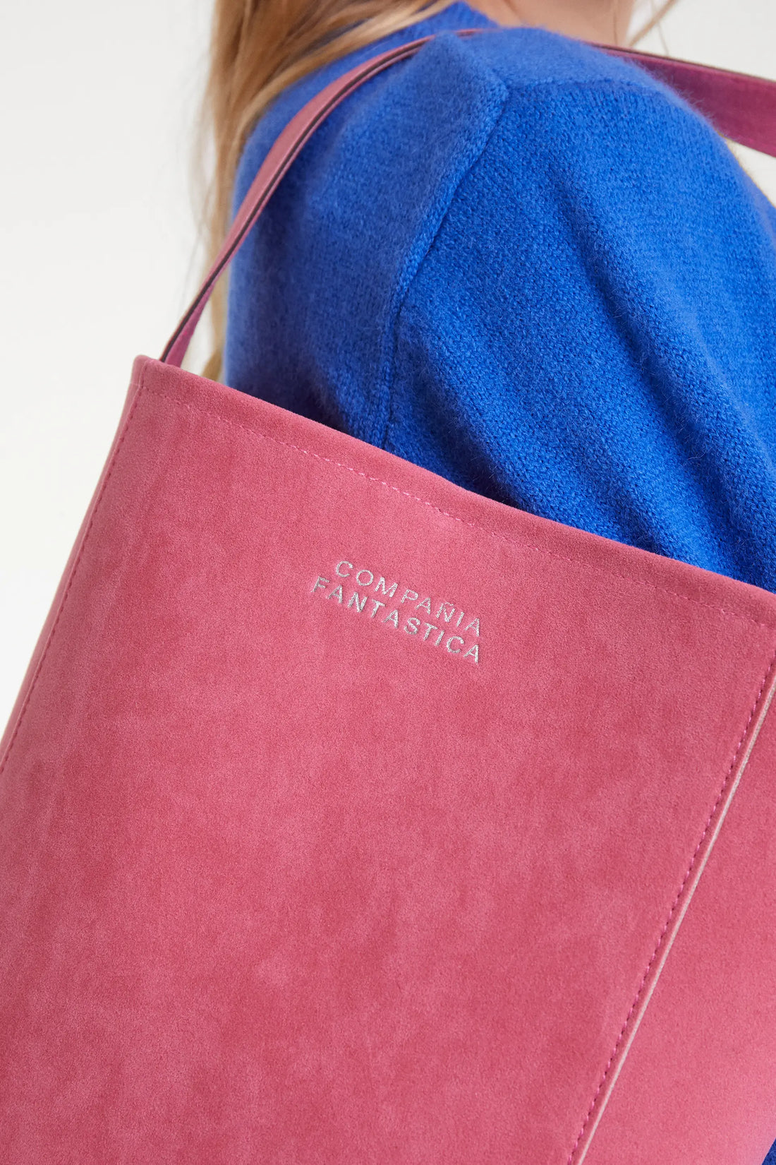 Pink Suede Shoulder Bag