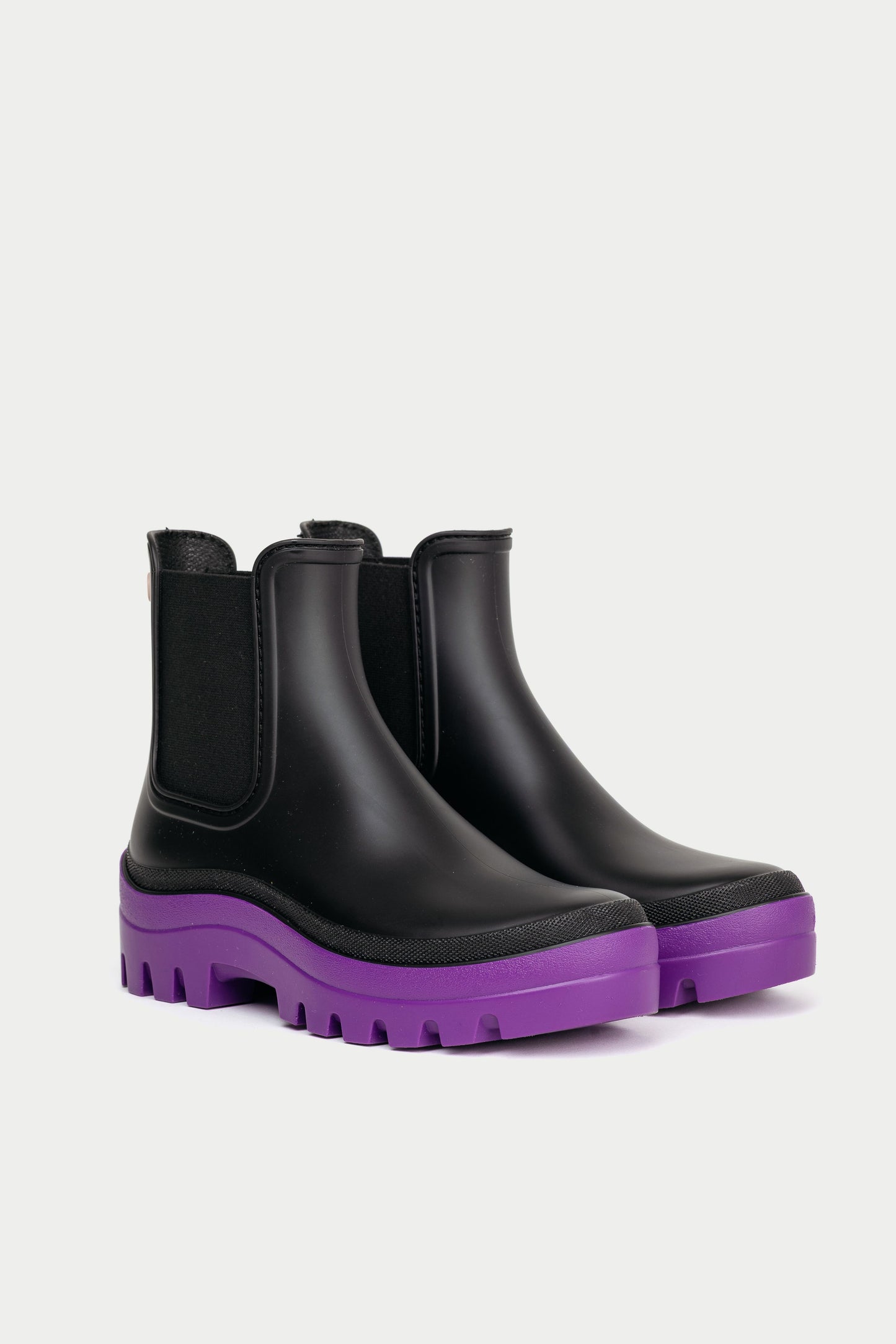 Black and Purple Prahara Rain Boots