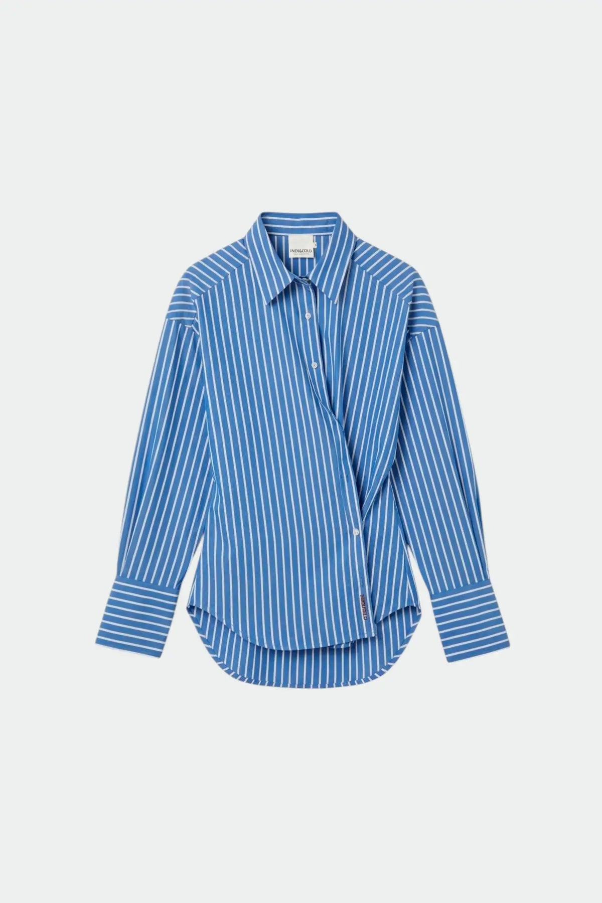 Blue Masculine Multi position Striped Shirt