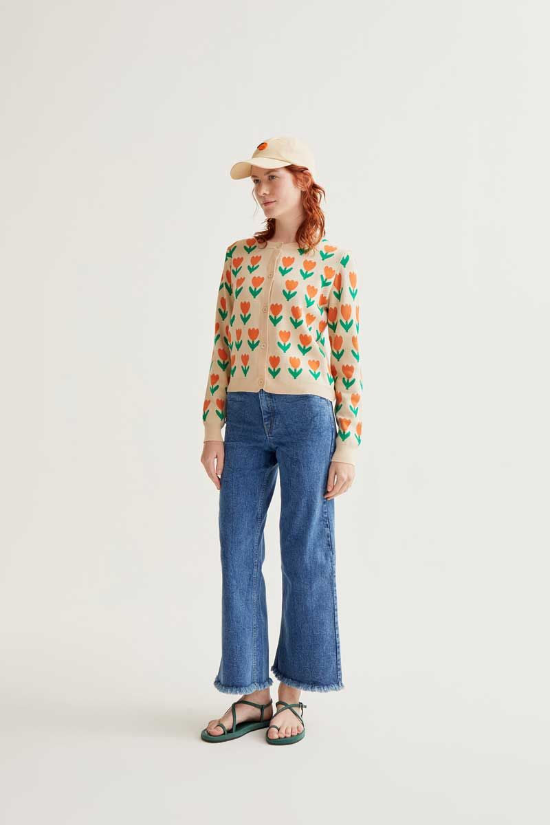 Blue Jeans With Raw-Cut Bottom