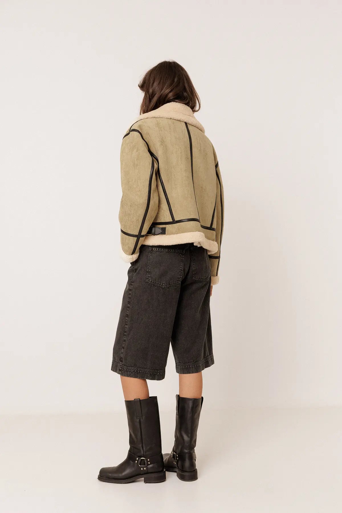 Sand Suede Aviator Jacket