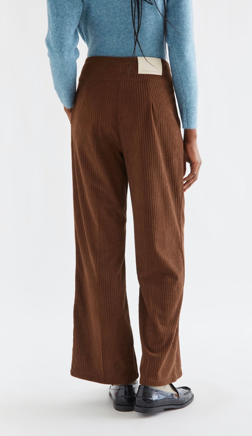Brown Double Button Corduroy Pants