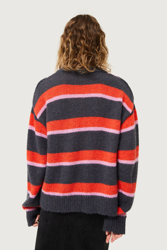 Blue Striped Knitted Sweater