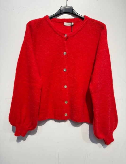 Red Alpaca and Wool Cardigan