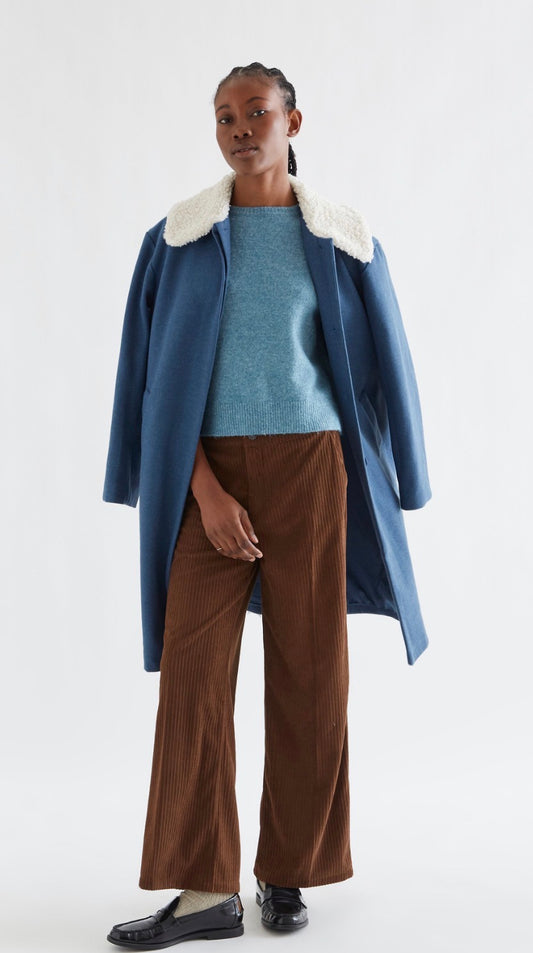Brown Double Button Corduroy Pants