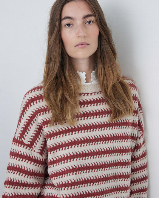 Knitted Red Stripe Jumper