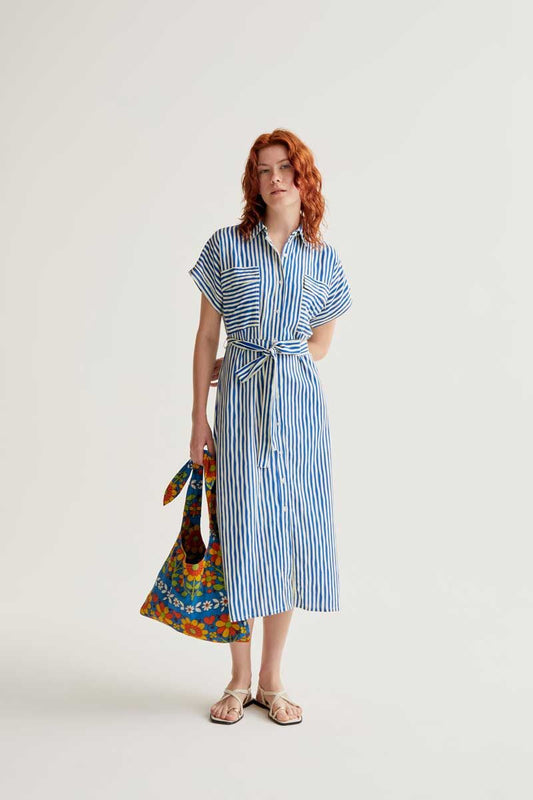 Lavagna Blue Print Midi Dress