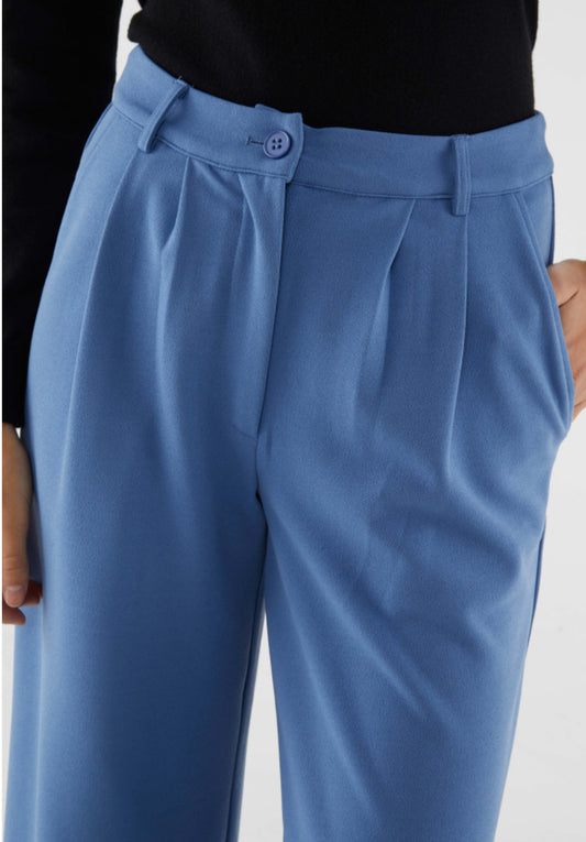 Blue dress pants with pleats