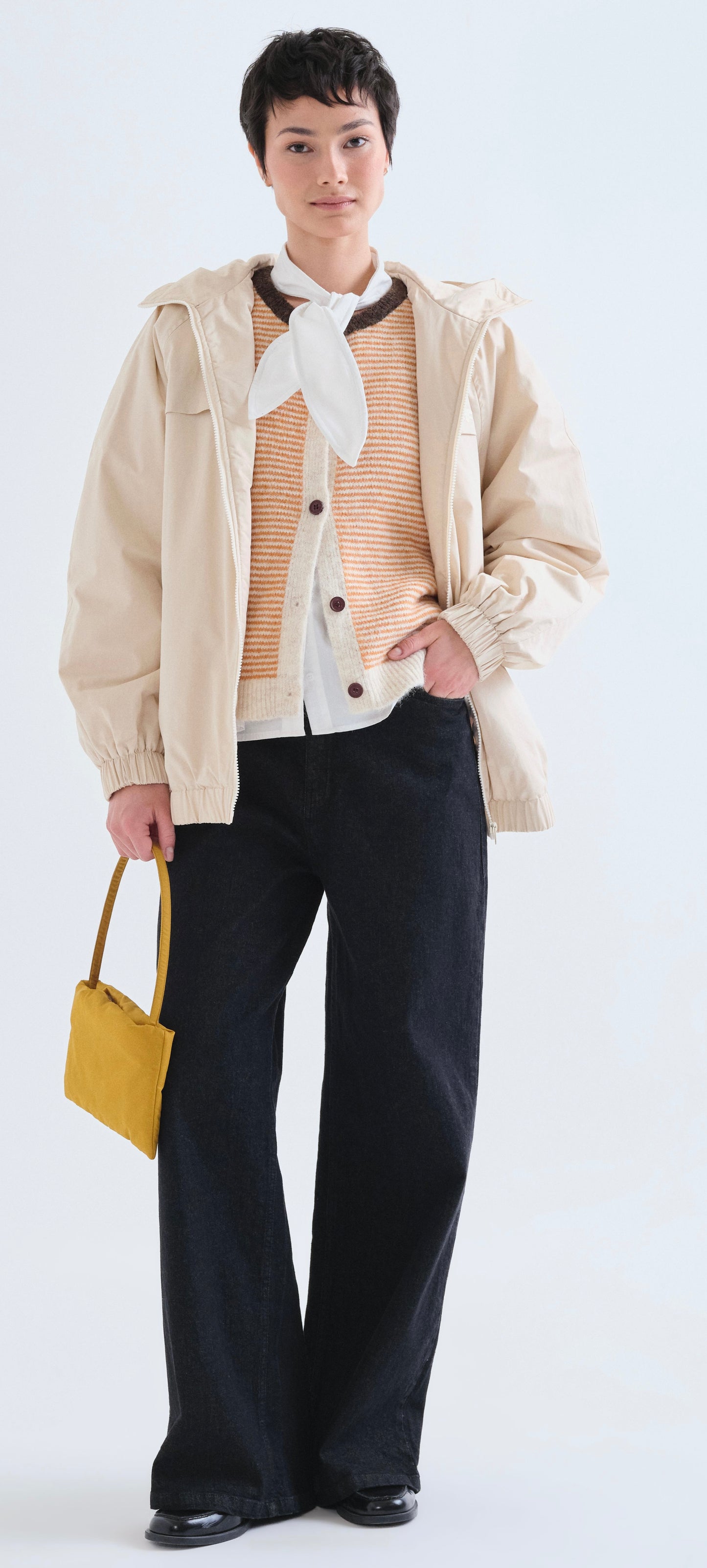 Knitted Vest with Striped Print