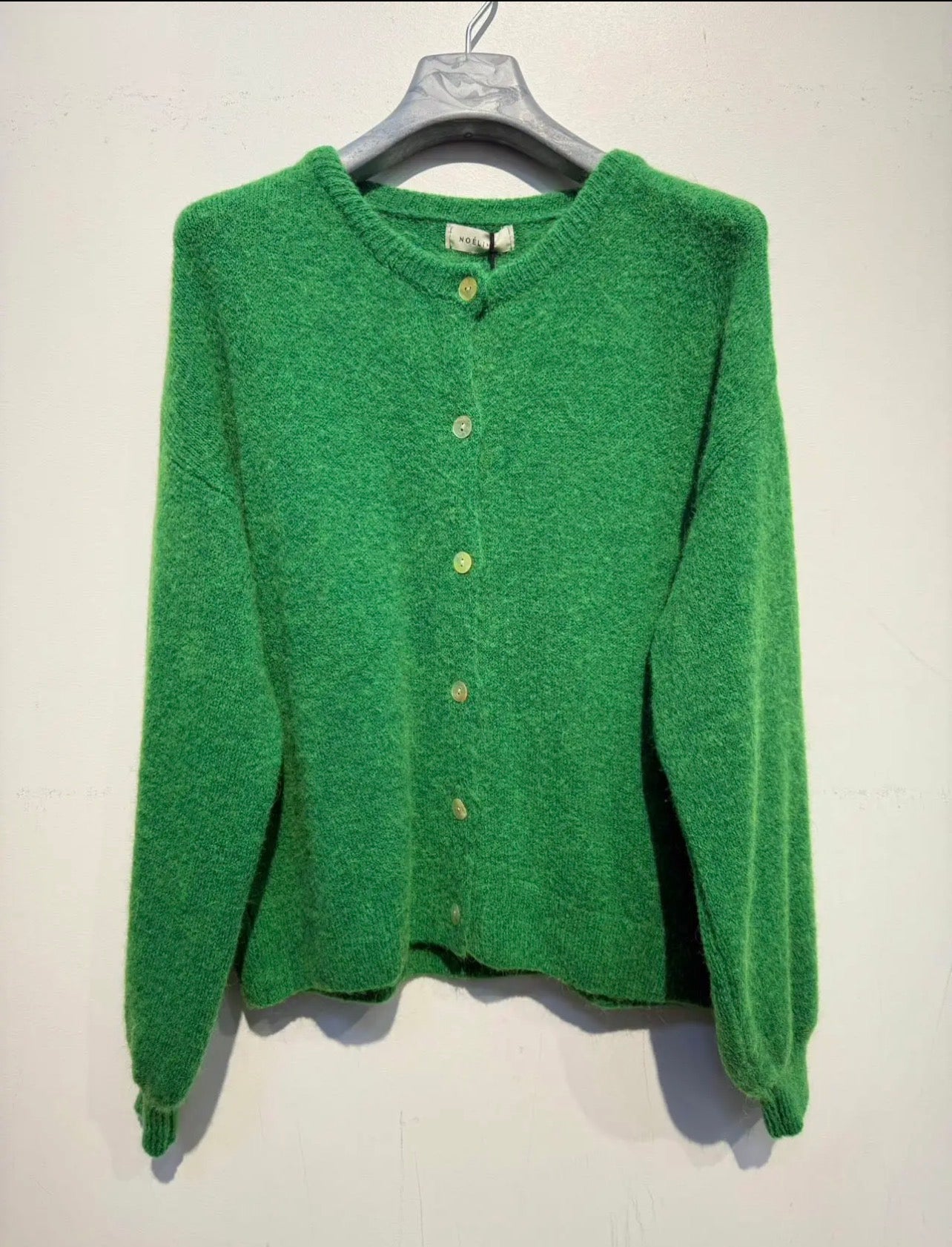 Green Alpaca and Wool Cardigan