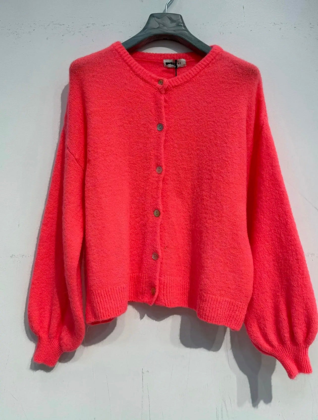 Coral Alpaca and Wool Cardigan