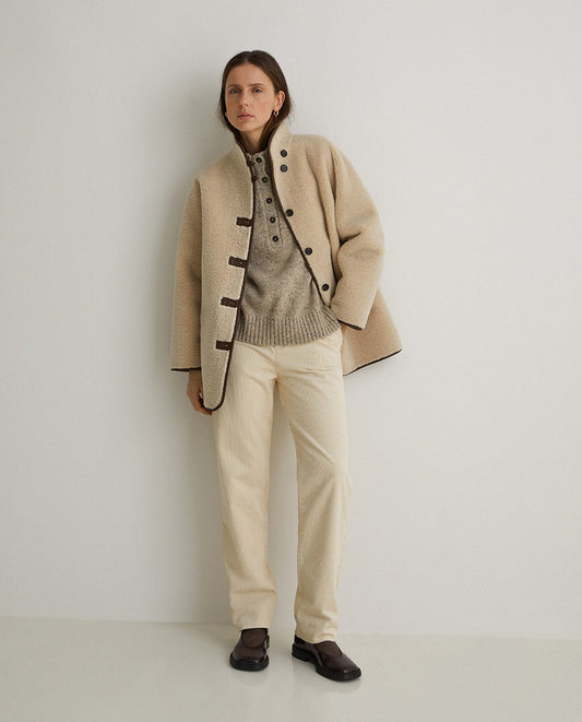 Ecru Shearling Coat