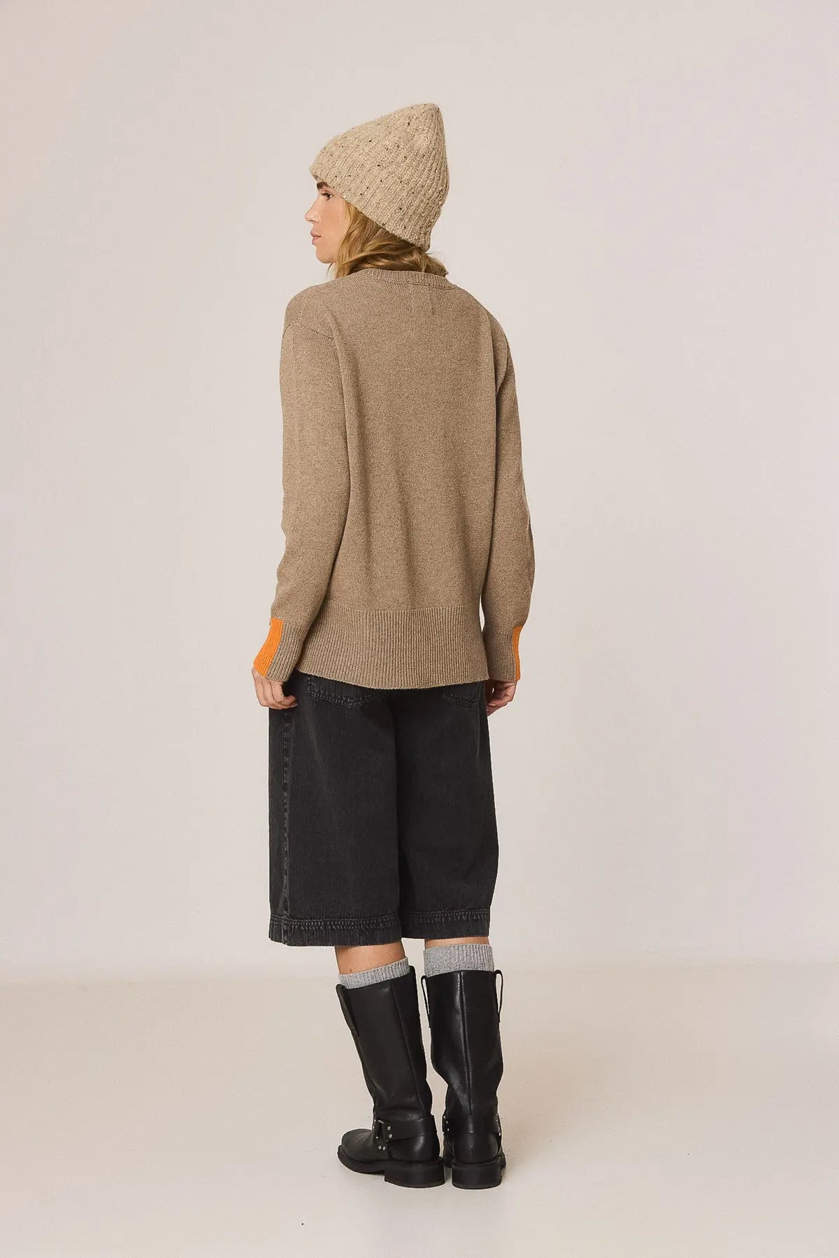 Fluorescent-Detail Sweater With Cashmere