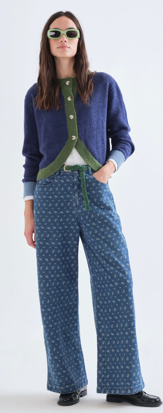 Navy and Green Cardigan
