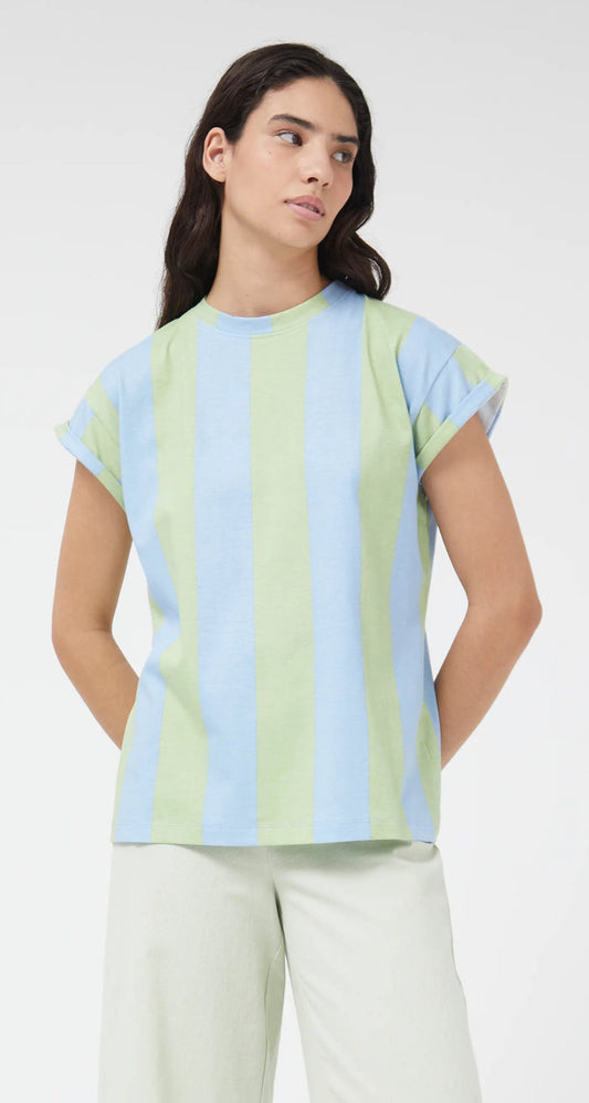 Green Striped Short Sleeve T-shirt