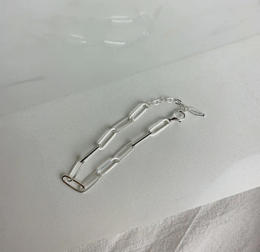 Silver Paperclip Bracelet