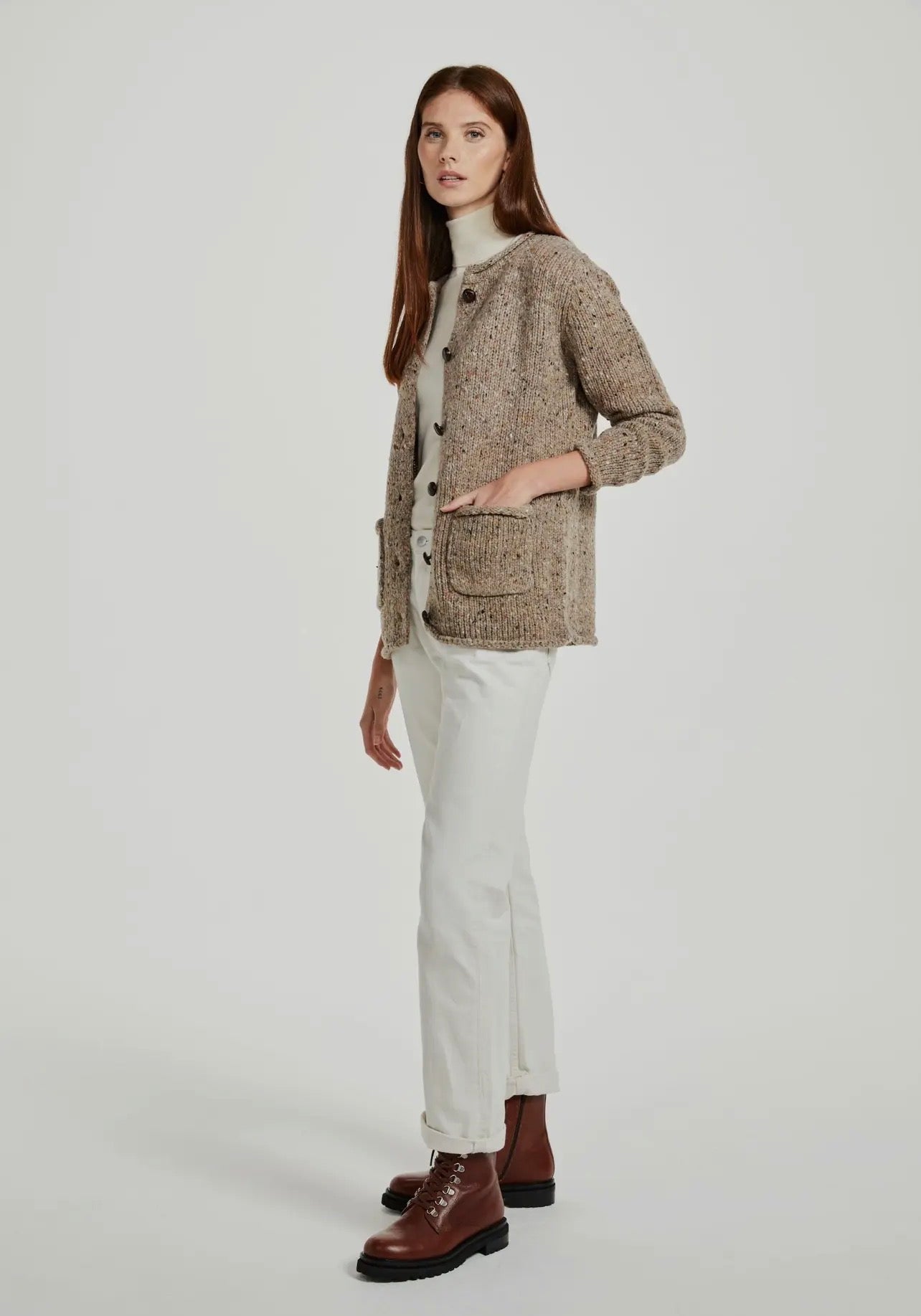 Aran Avondale Ladies Tweed Cardigan