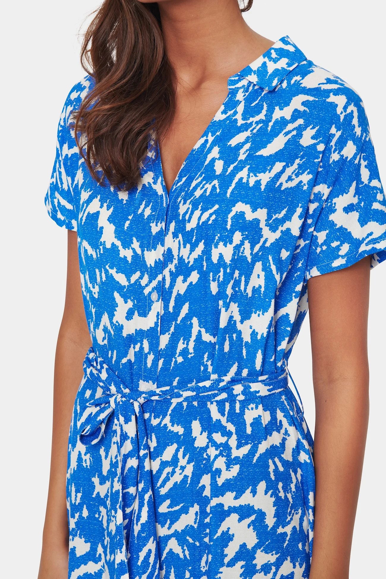 Blue and White Blancasz Shirt Dress