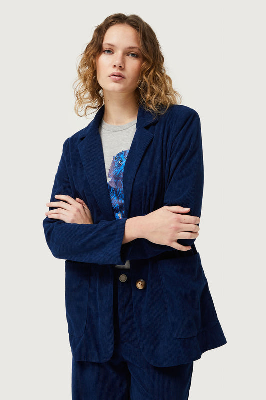 Navy Blue Corduade Blazer