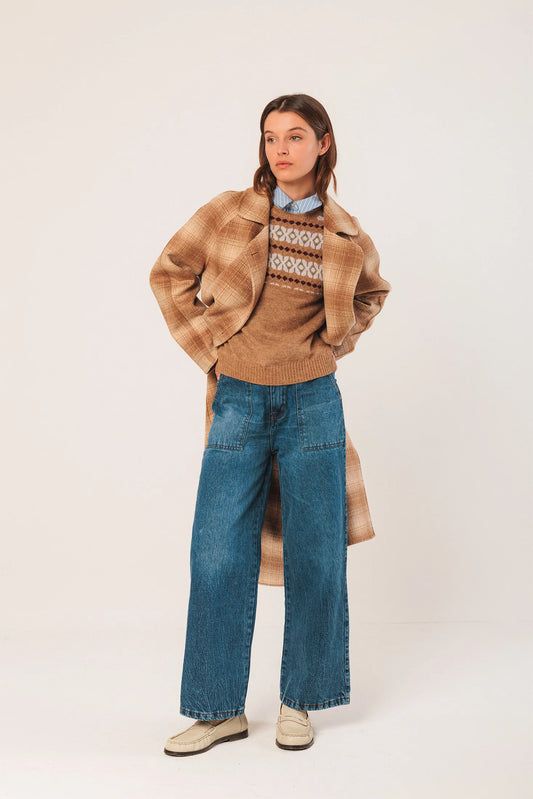 Jacquard Border Sweater