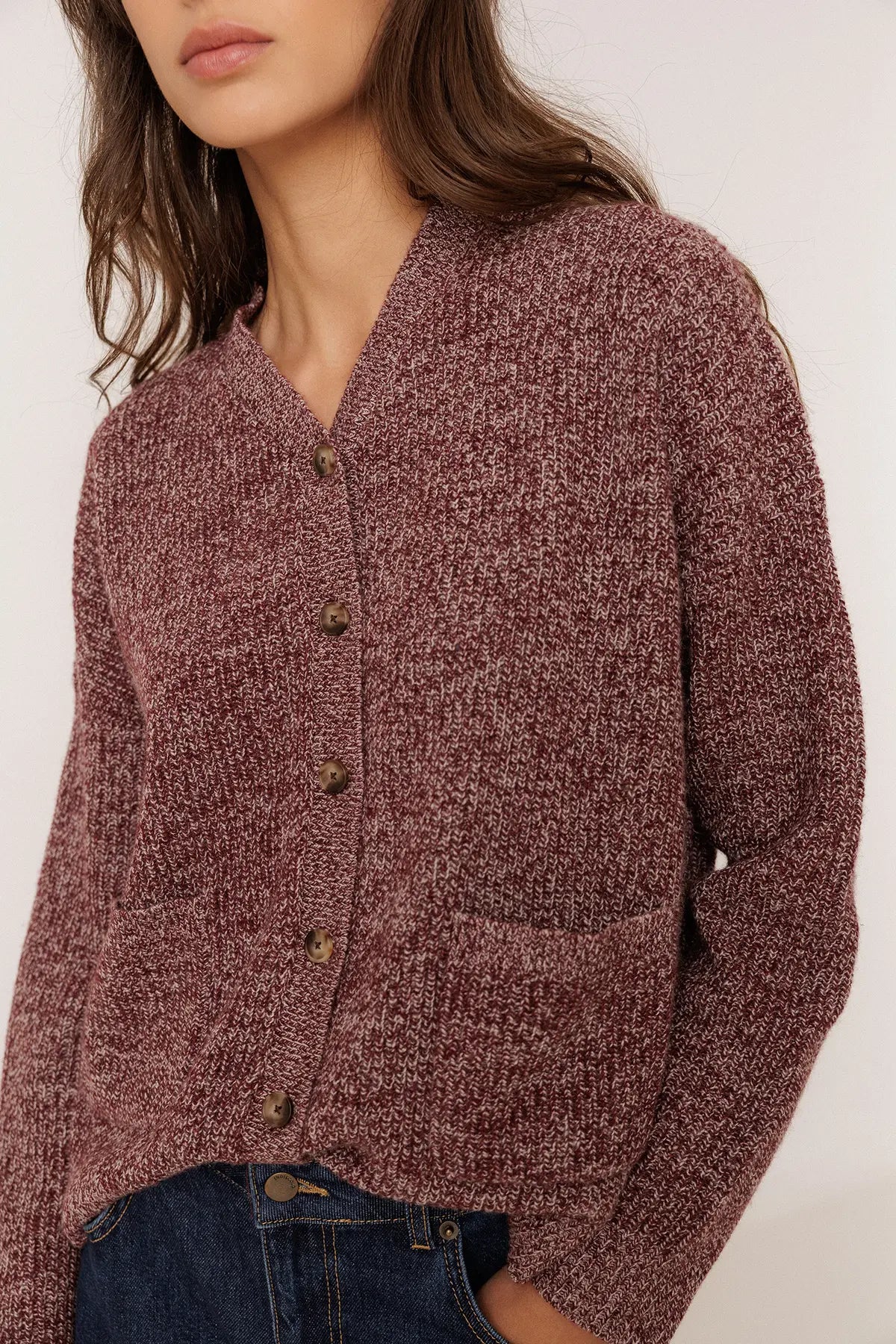 Marled Button-Up Cardigan