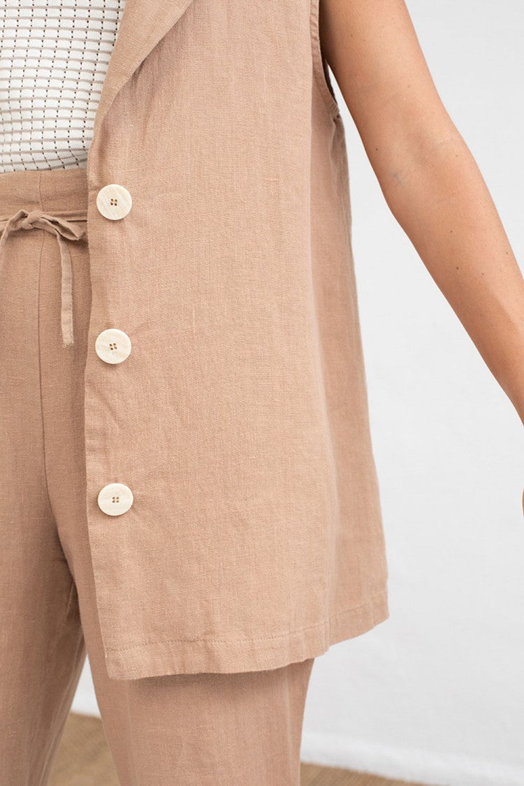 Sleeveless Linen Vest