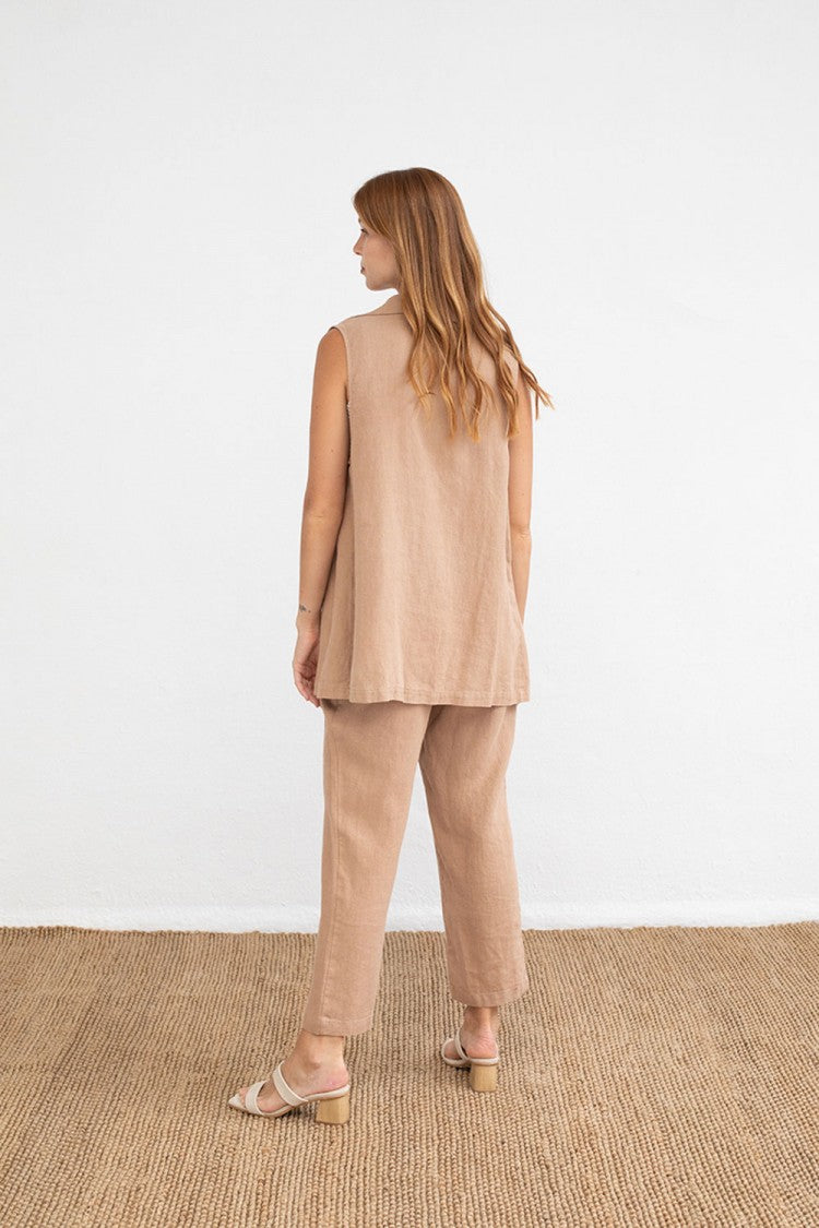 Sleeveless Linen Vest