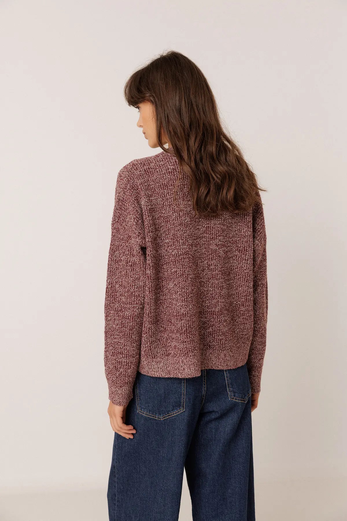 Marled Button-Up Cardigan