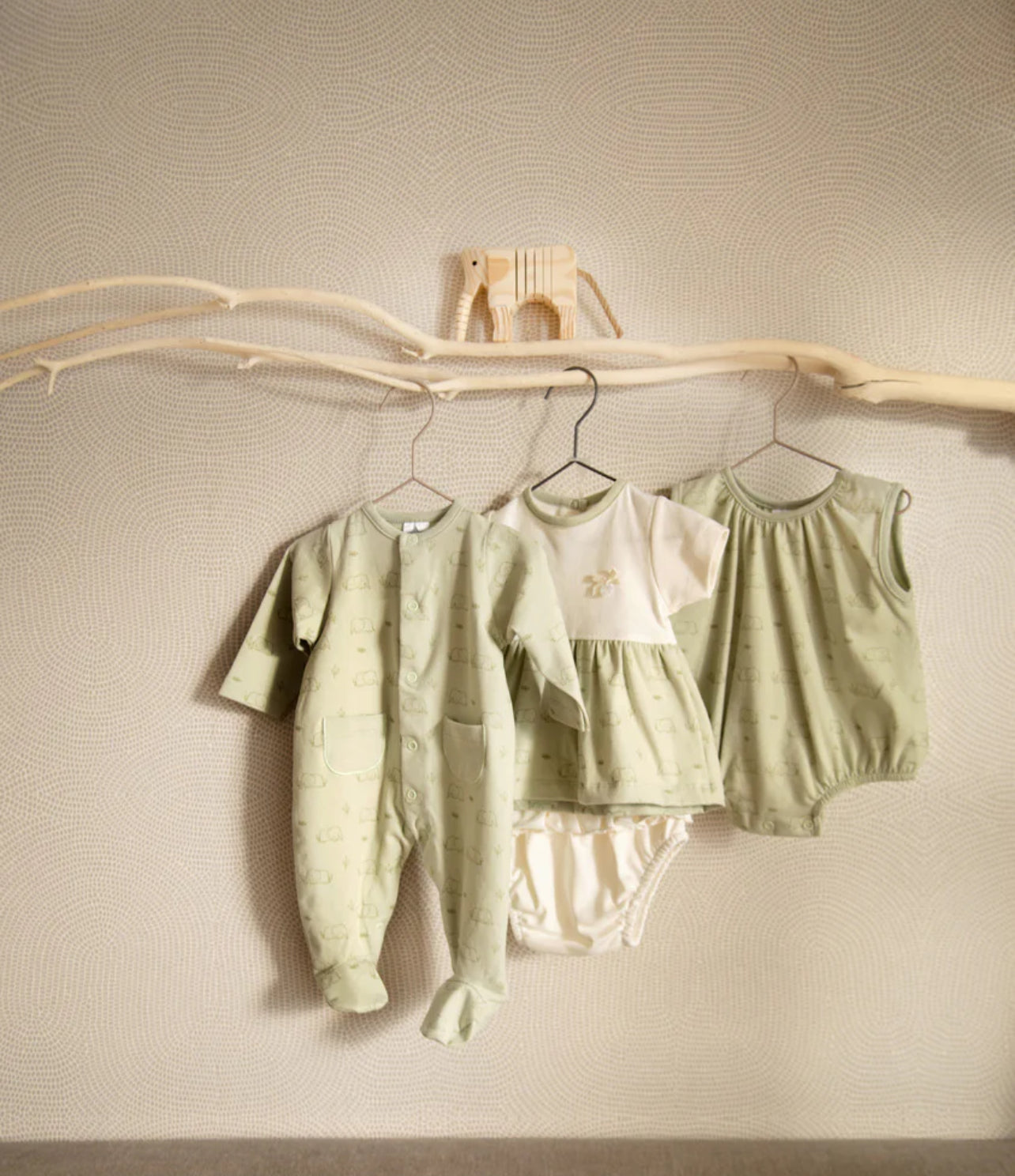 Long Sleeve Green Baby Onesie