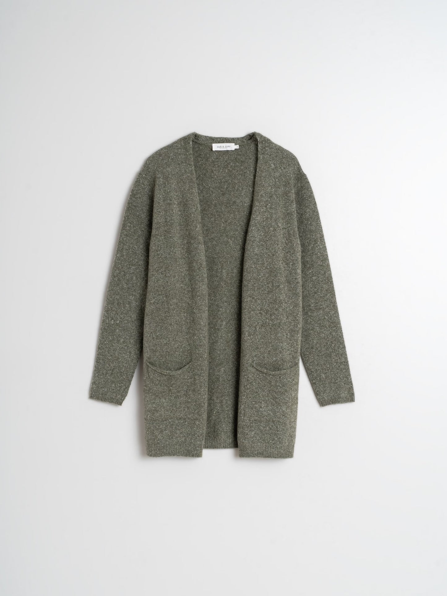 Khaki Melange Knitted Cardigan