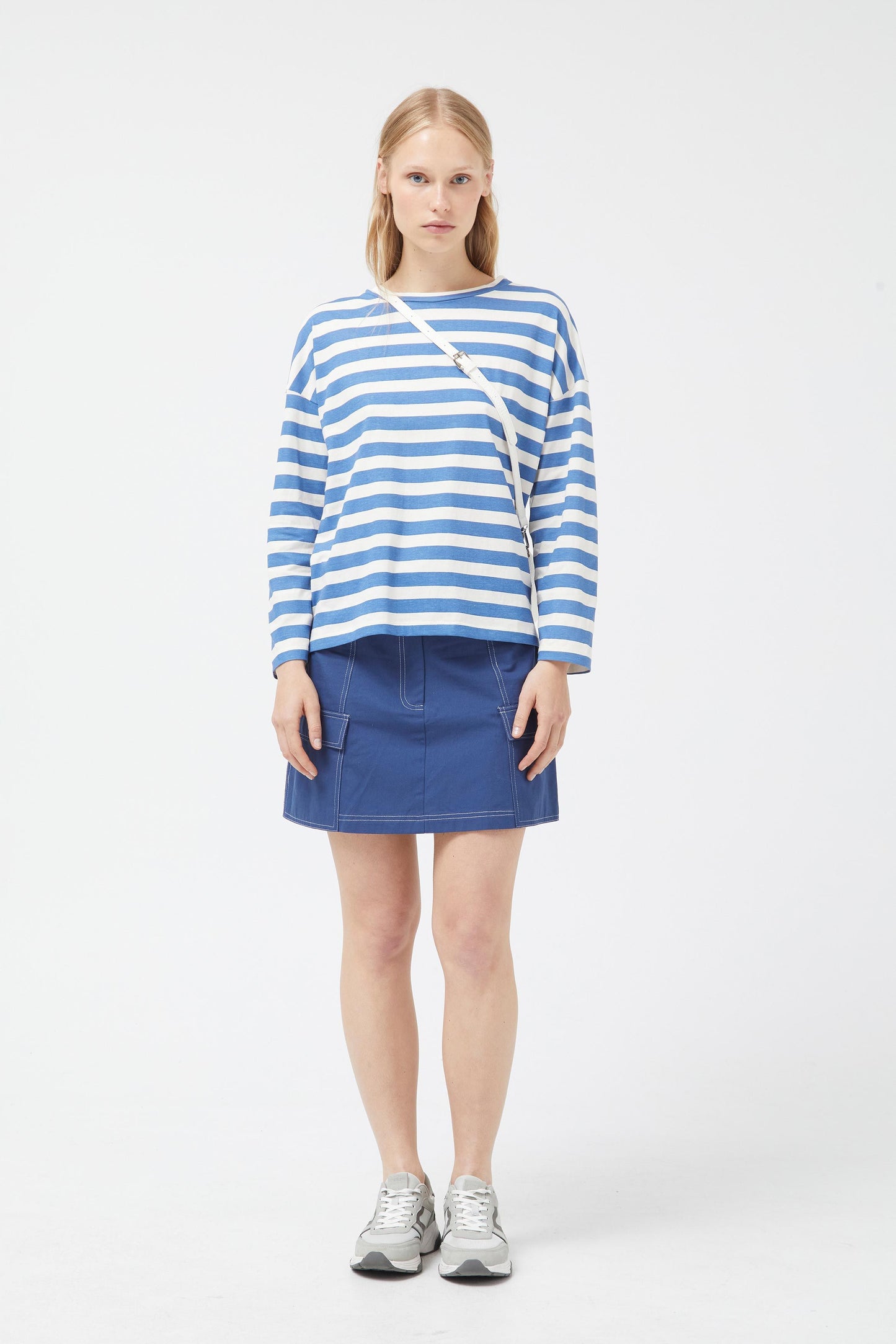 Blue Striped Long Sleeve T-shirt