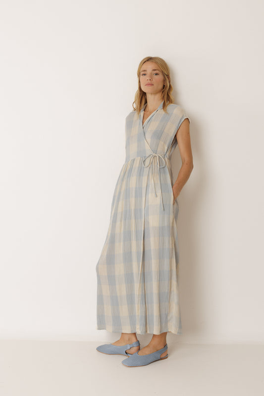 Crossover Gingham Dress