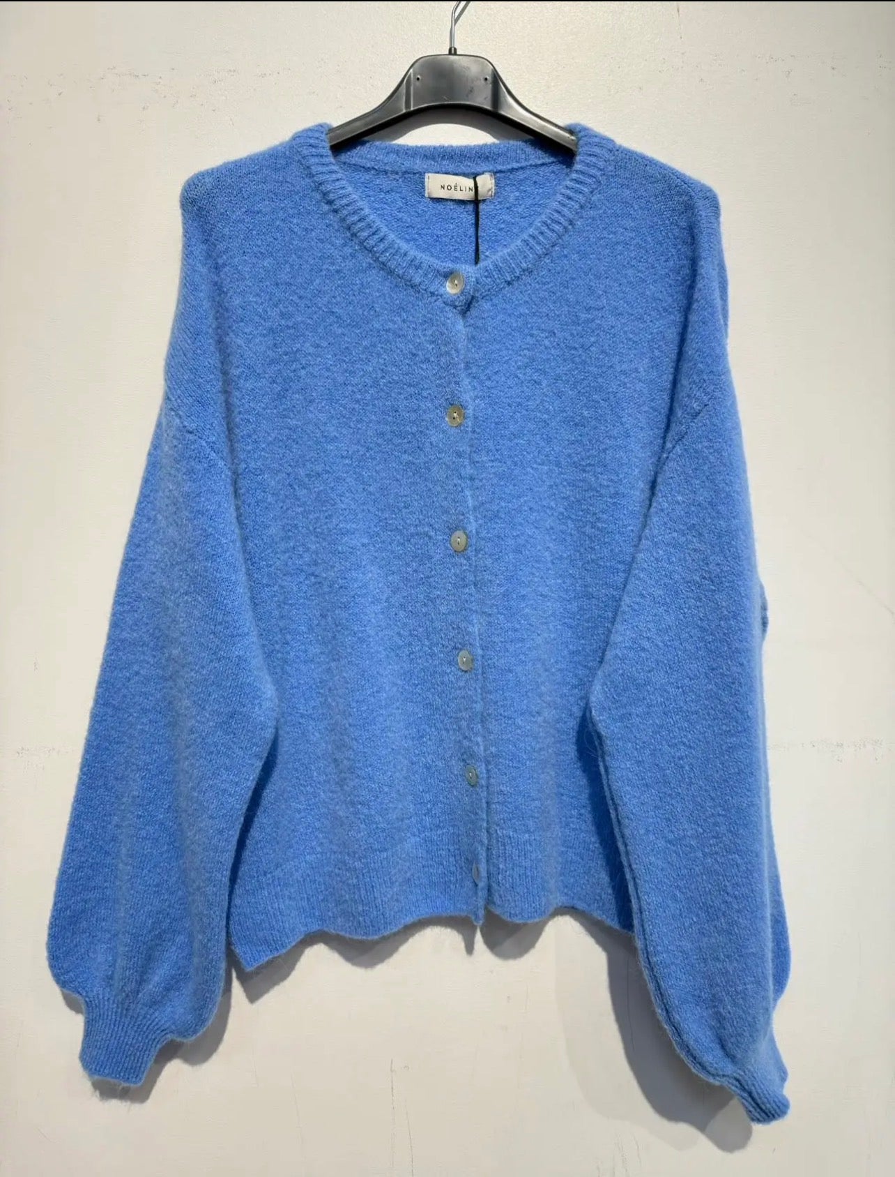 Blue Alpaca and Wool Cardigan