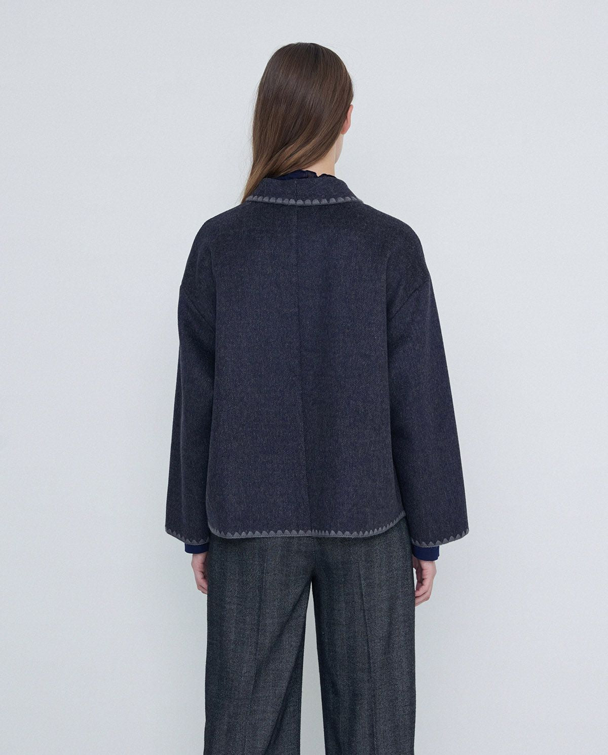 Dark Blue Soft Wool Jacket