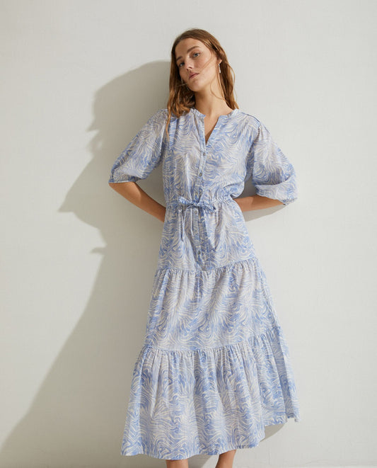 Blue Print Organic -Cotton Dress