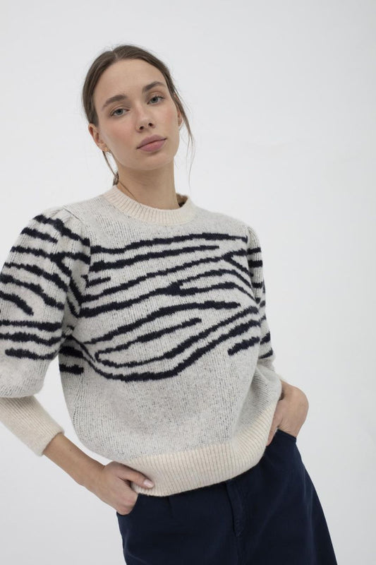 Monchome Printed Jumper