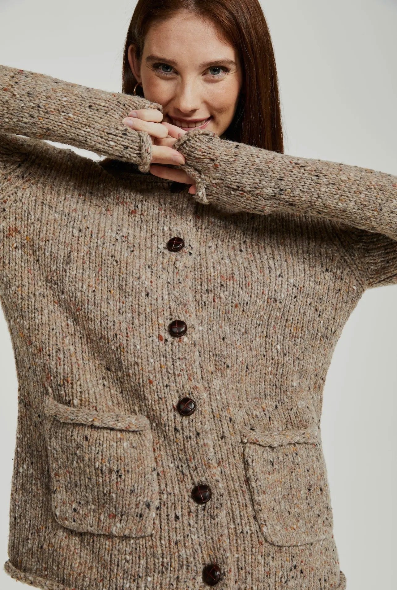 Aran Avondale Ladies Tweed Cardigan