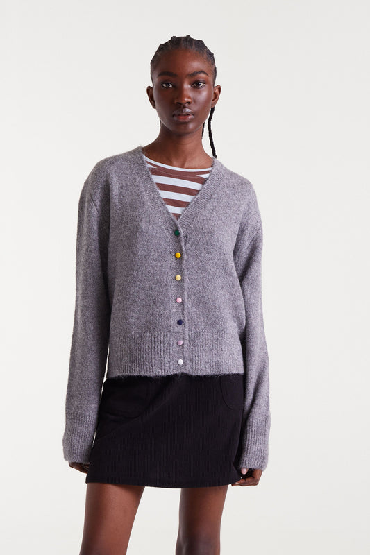 Grey Knitted Cardigan